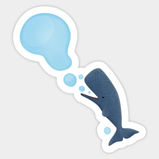 Cute sperm whale blowing bubbles cartoon Sticker